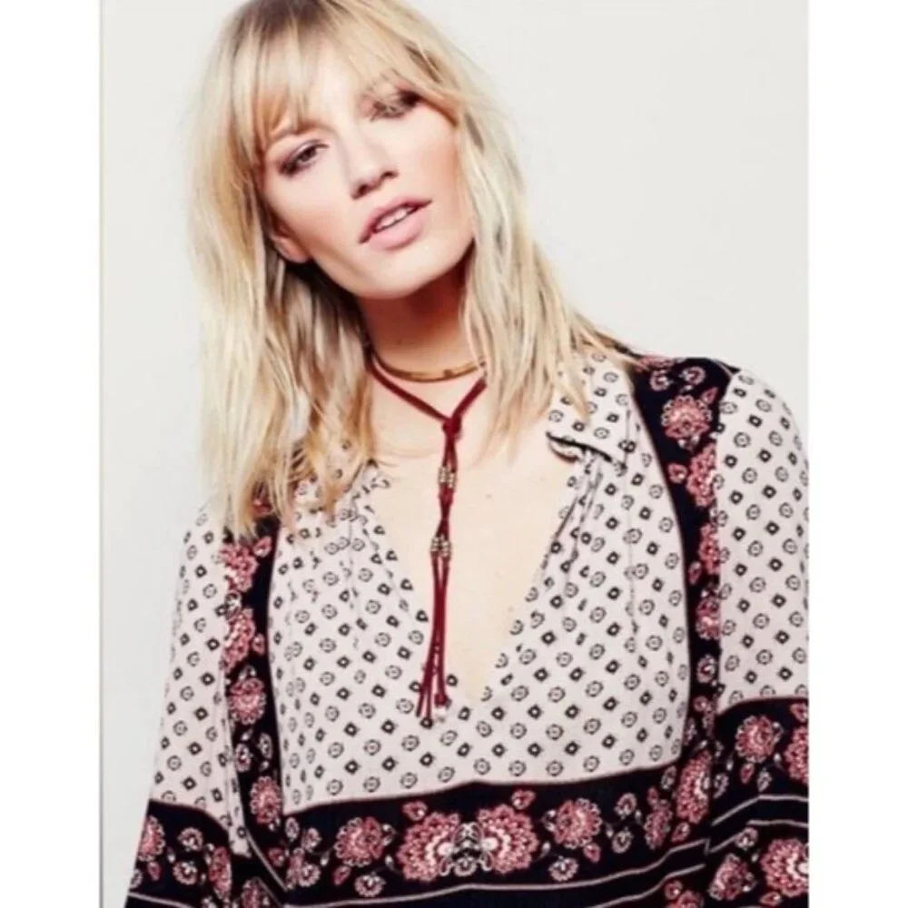 Free People Relaxed Fit Printed Boho Blouse - Picture 4 of 16